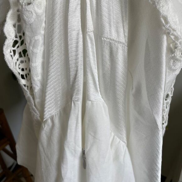 White Cotton And Lace Dress- L - Picture 4 of 6